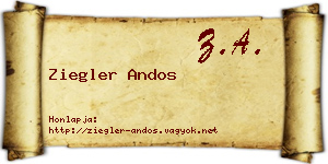 Ziegler Andos névjegykártya